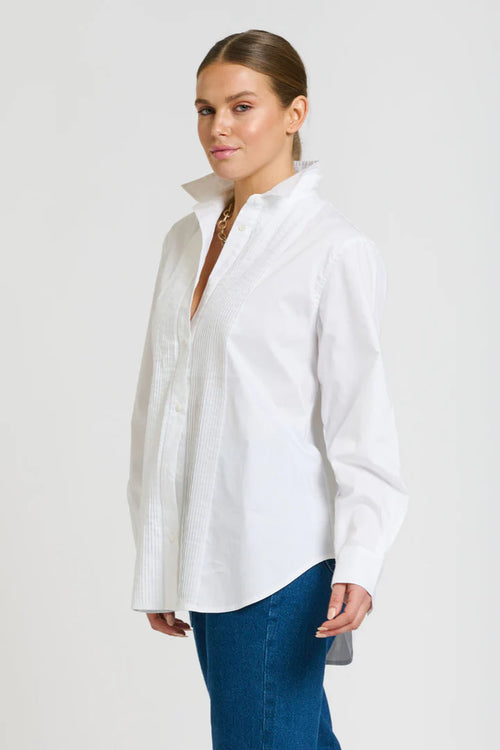 Penny Shirt Pintuck | Oxford White