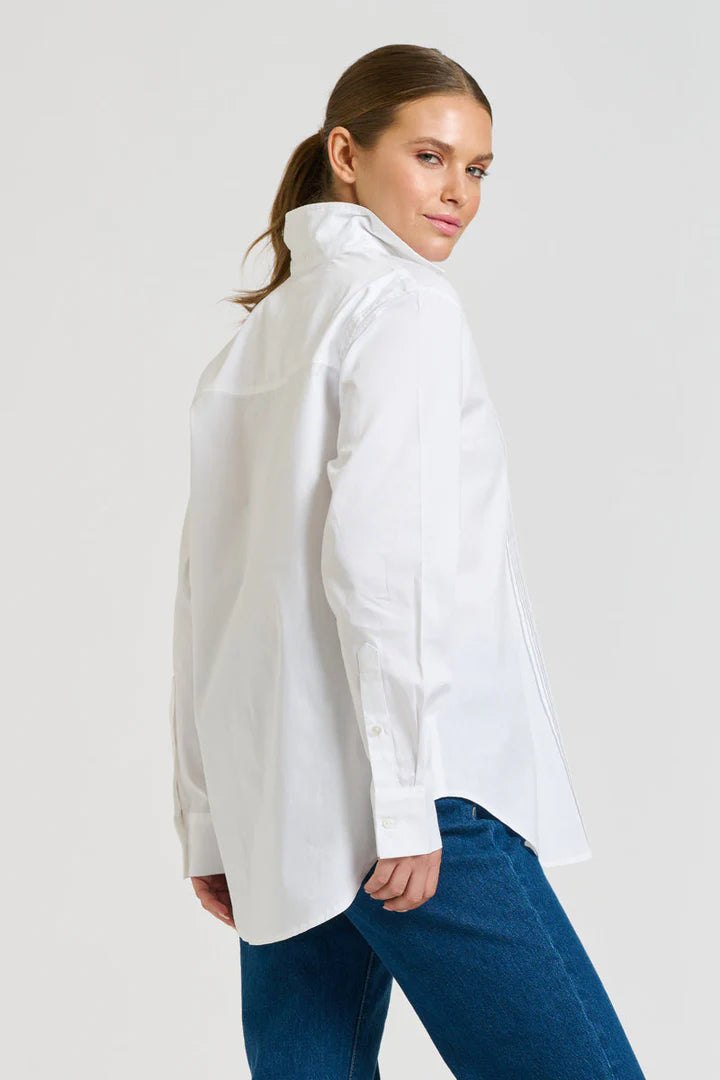 Penny Shirt Pintuck | Oxford White