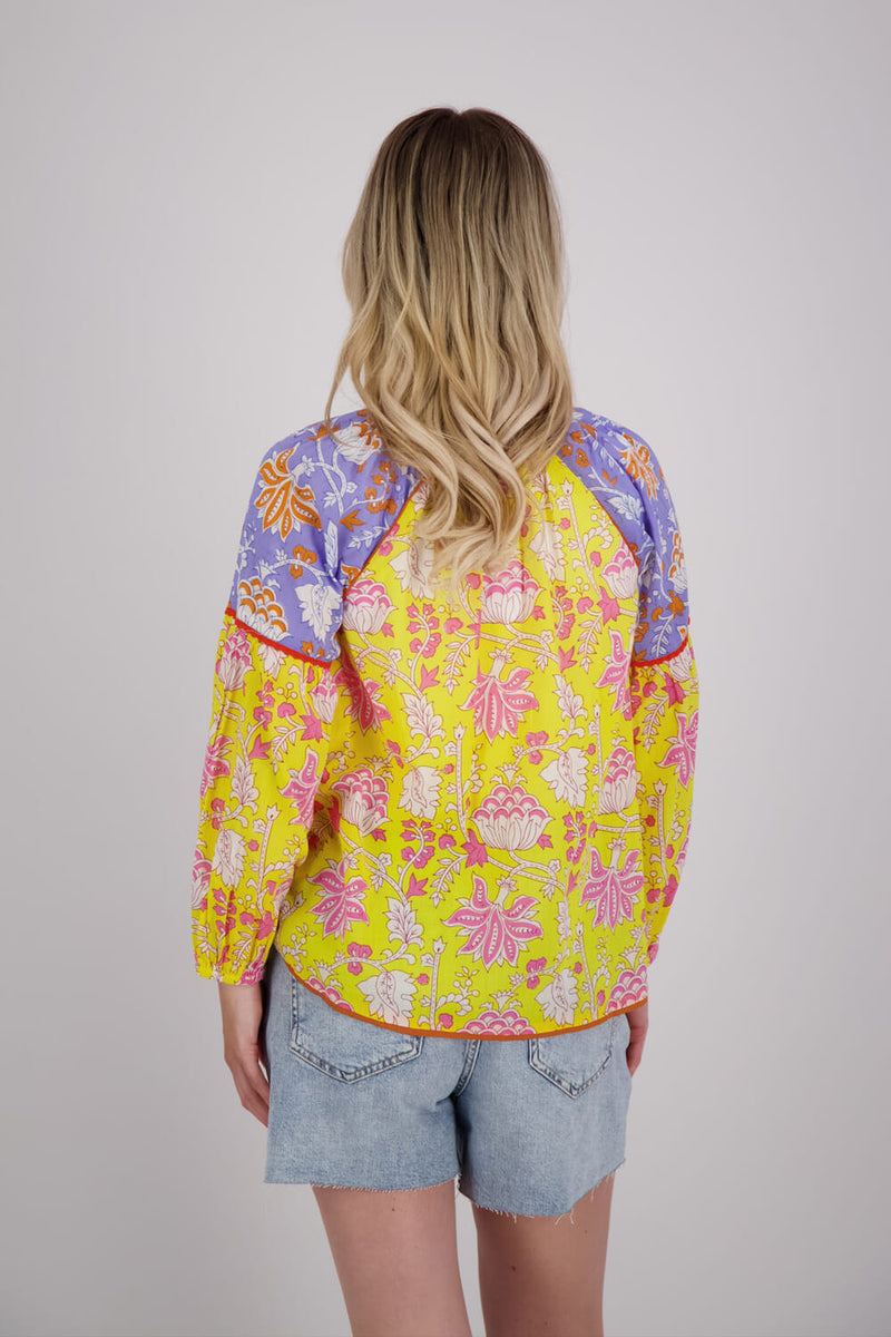 Yellow Lila Print Top | Yellow