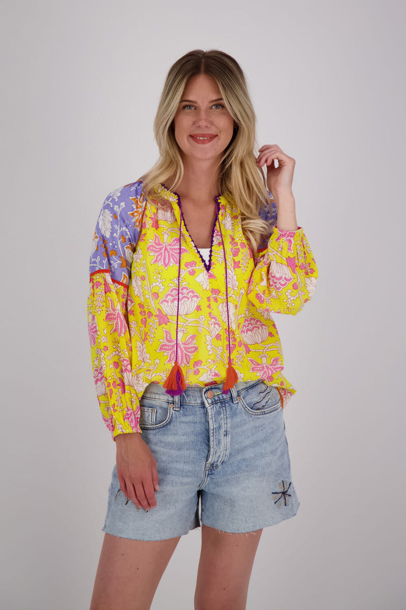 Yellow Lila Print Top | Yellow