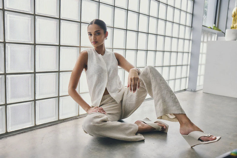 Kyra Button Tank | White