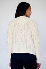 Ivory V neck Cable