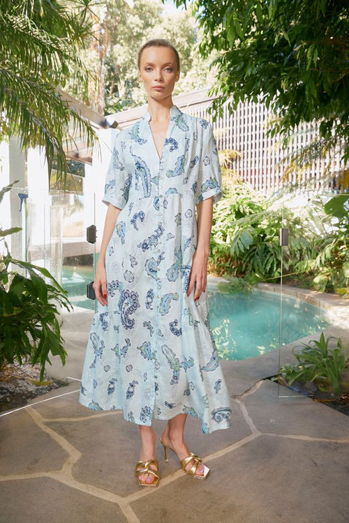 Tilda Woodstock Ankle Dress | Ocean