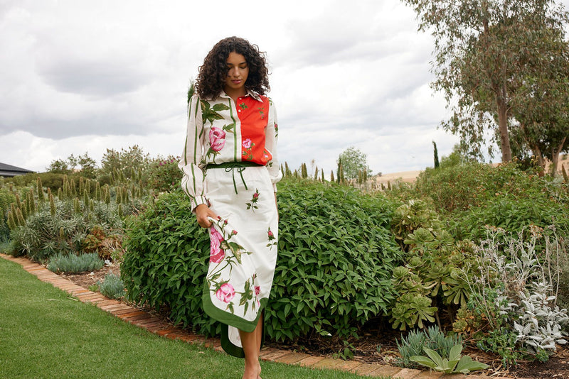 Rafferty Skirt | Ruby Antique Rose