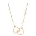 Interlocking Hearts Necklace | Gold