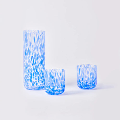 Glass Carafe | Dots Blue