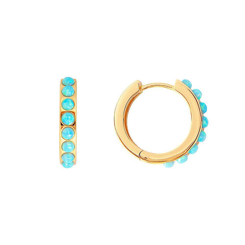 Fairley | Blue Opal Crystal Midi Hoops