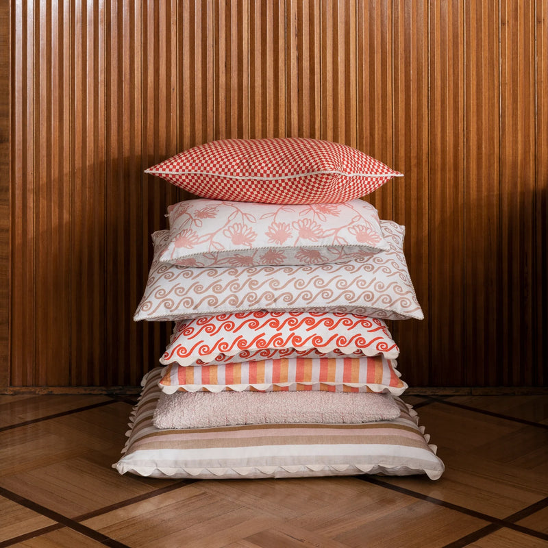 Bonnie and Neil | Square Cushion 60cm | Florence Stripe Red