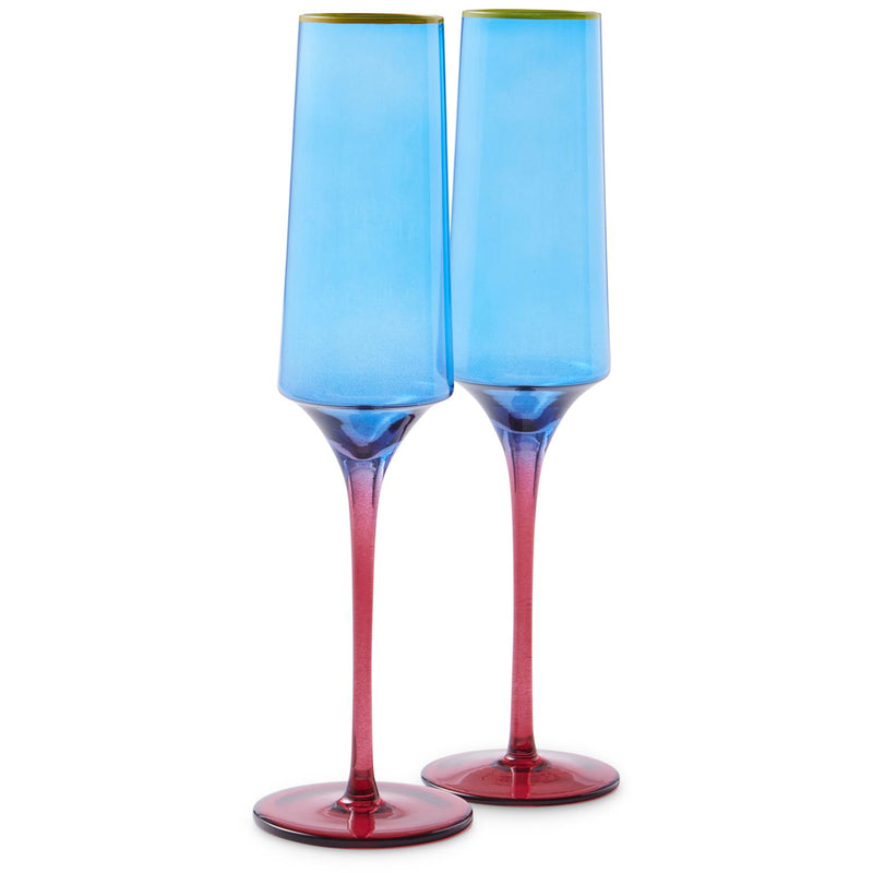 Sapphire Delight Champagne Glass 2P Set