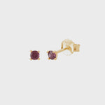 3mm Studs Pink Rhodolite