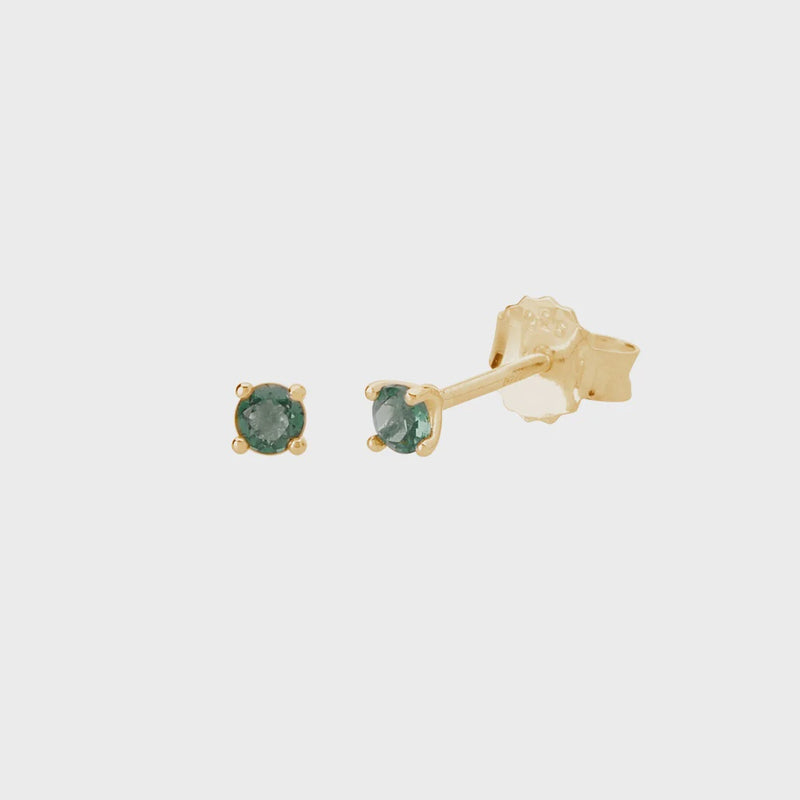 3mm Studs Green Quartz