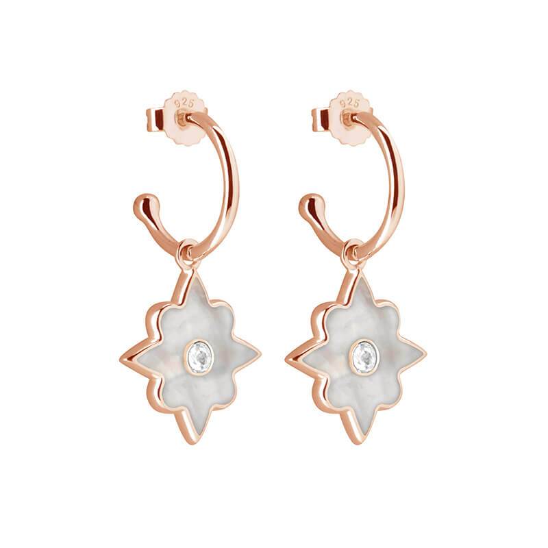 Small Hoop Earrings with Mother of Pearl