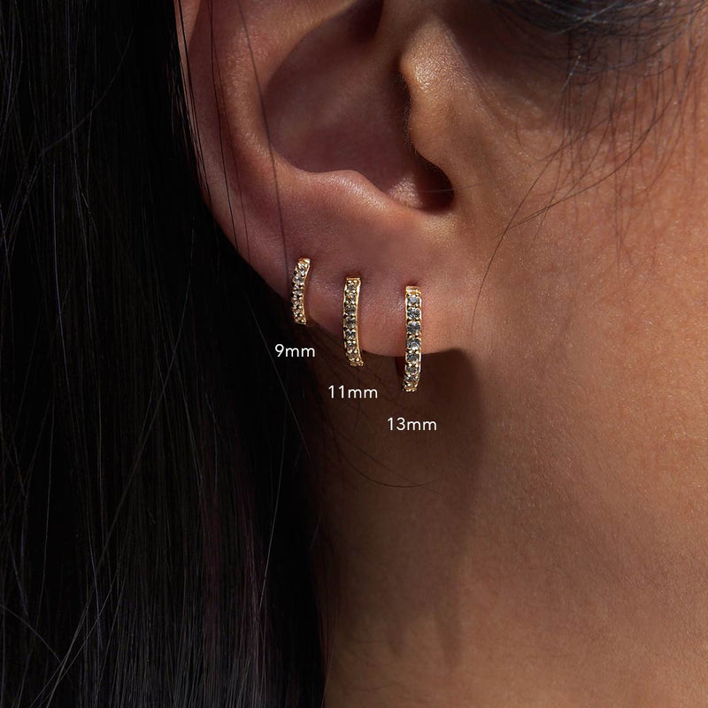 13 mm Huggies - White Topaz
