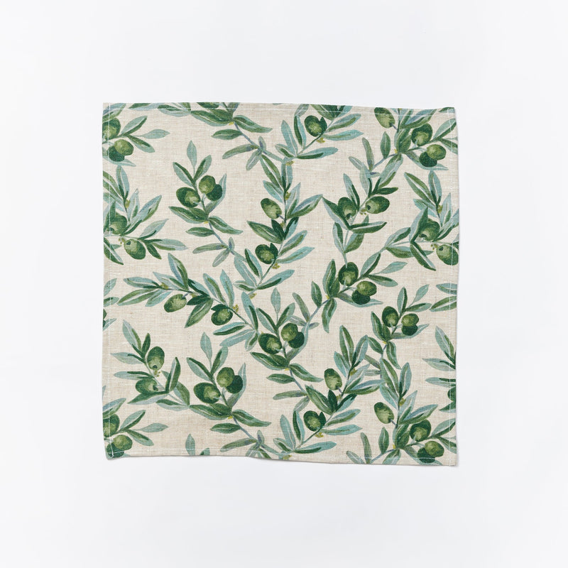 Bonnie and Neil | Linen Napkins Set of 6 | Olive Green