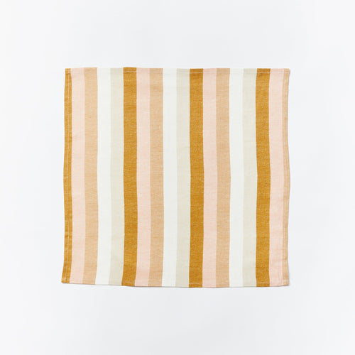 Bonnie and Neil | Linen Napkins Set of 6 | Florence Stripe Wheat