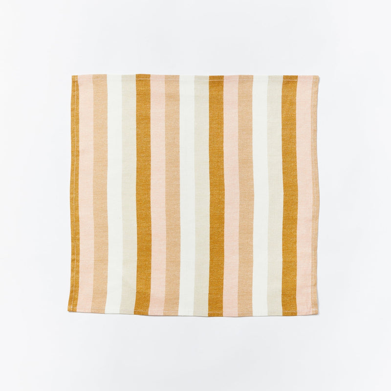 Bonnie and Neil | Linen Napkins Set of 6 | Florence Stripe Wheat