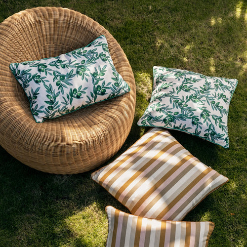 Bonnie and Neil | Outdoor Cushion 60cm | Florence Stripe Wheat