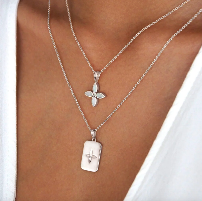 Desert Flower Necklace with Mother of Pearl