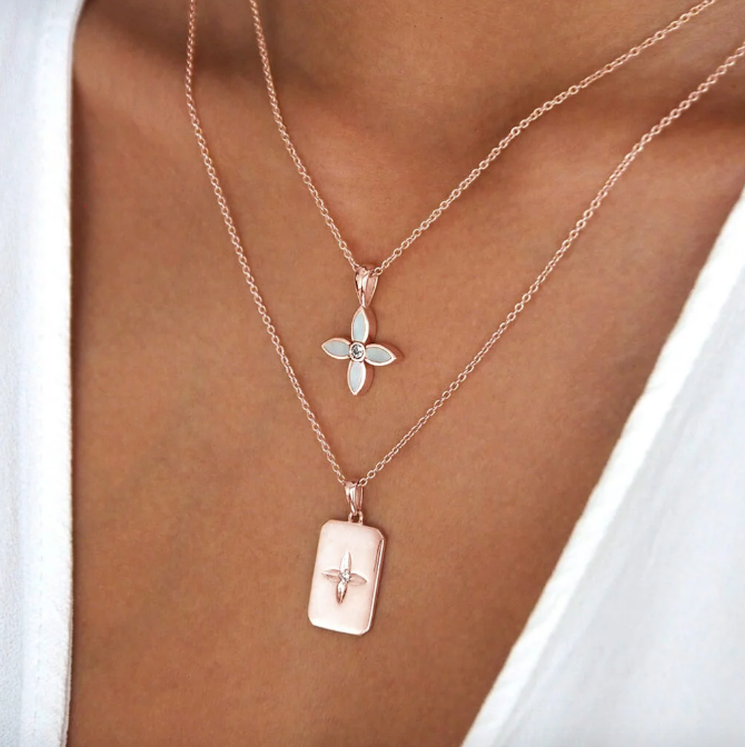 Desert Flower Necklace with Mother of Pearl