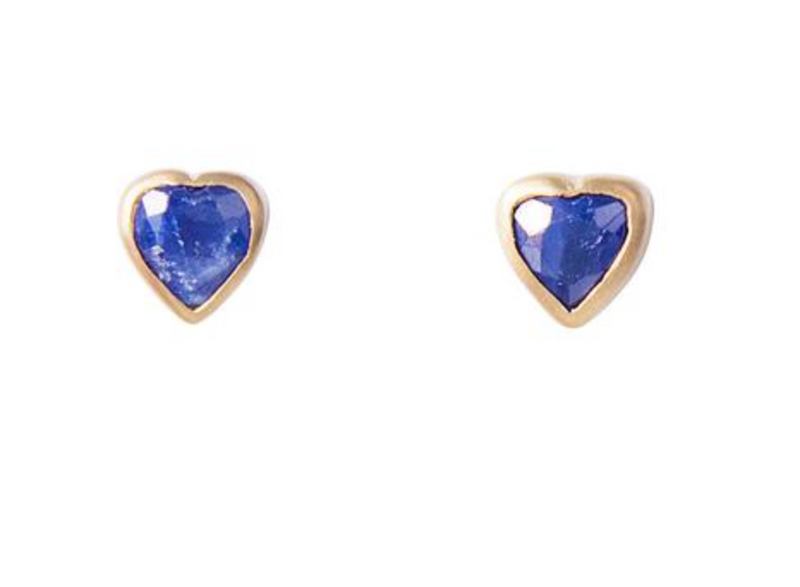 Fairley | Blue Sapphire Heart Stud