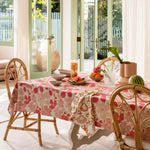 Bonnie and Neil Linen Rectangular Tablecloth Mini Pastel Floral Pink