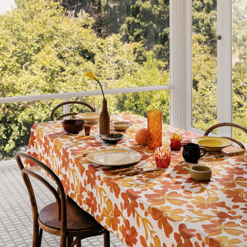 Bonnie and Neil | Linen Tablecloth | Small Dogwood Rust