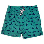 Shark Print Quick Dry Recycled 4 Way Stretch Boardies Green