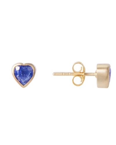 Fairley | Blue Sapphire Heart Stud